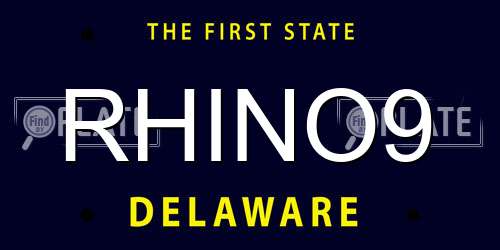 RHINO9 Delaware License Plate