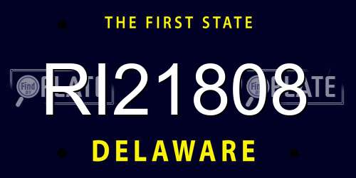 RI21808 Delaware License Plate