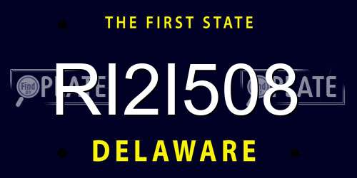 RI2I508 Delaware License Plate