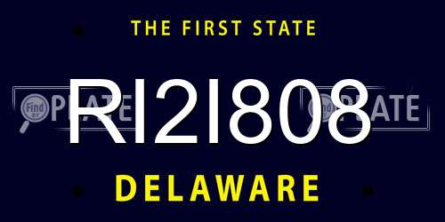 RI2I808 Delaware License Plate