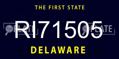 RI71505 Delaware License Plate