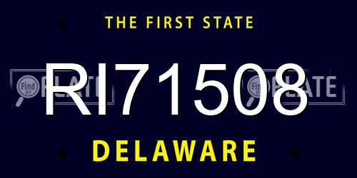 RI71508 Delaware License Plate