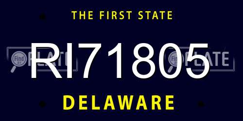 RI71805 Delaware License Plate