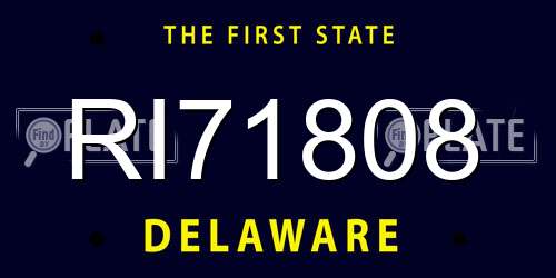 RI71808 Delaware License Plate