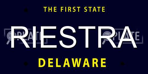 RIESTRA Delaware License Plate