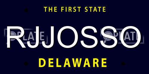 RJJOSSO Delaware License Plate