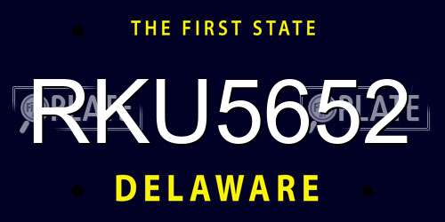 RKU5652 Delaware License Plate
