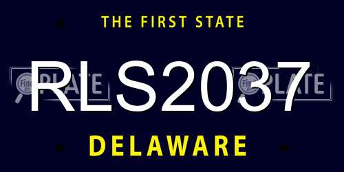 RLS2037 Delaware License Plate