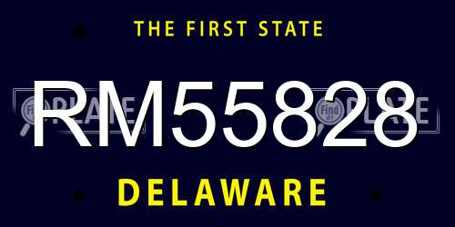 RM55828 Delaware License Plate