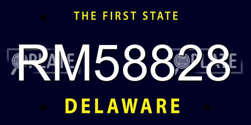 RM58828 Delaware License Plate