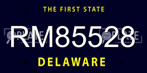 RM85528 Delaware License Plate