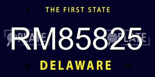 RM85825 Delaware License Plate