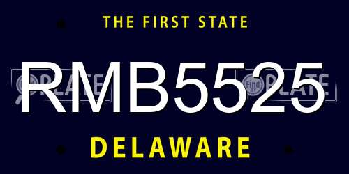 RMB5525 Delaware License Plate