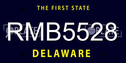RMB5528 Delaware License Plate
