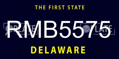 RMB5575 Delaware License Plate