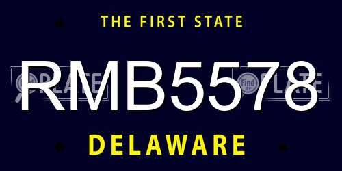 RMB5578 Delaware License Plate