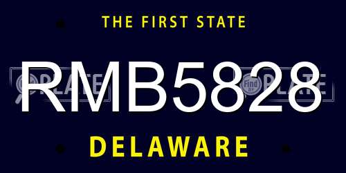 RMB5828 Delaware License Plate