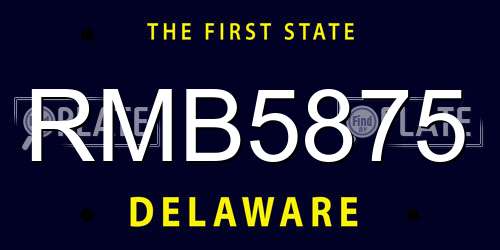 RMB5875 Delaware License Plate