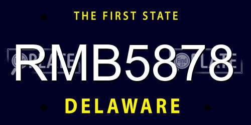 RMB5878 Delaware License Plate