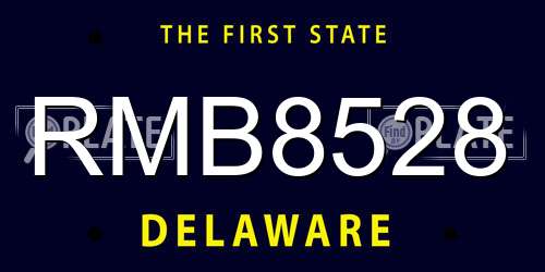 RMB8528 Delaware License Plate