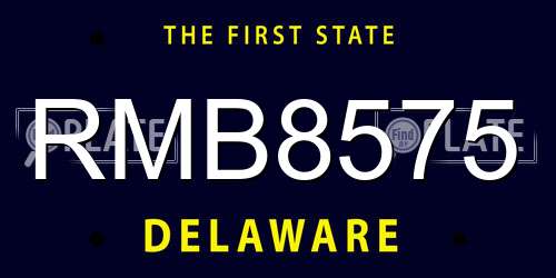 RMB8575 Delaware License Plate