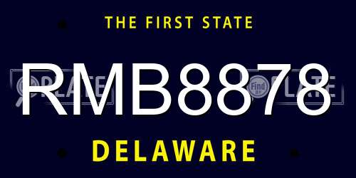 RMB8878 Delaware License Plate