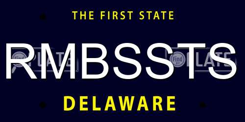 RMBSSTS Delaware License Plate