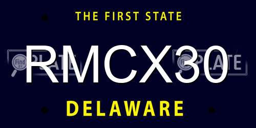RMCX30 Delaware License Plate