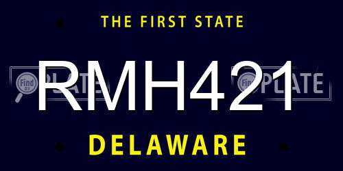 RMH421 Delaware License Plate
