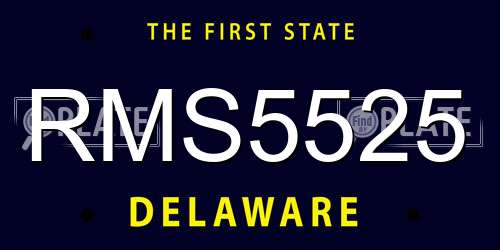 RMS5525 Delaware License Plate