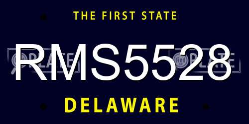 RMS5528 Delaware License Plate