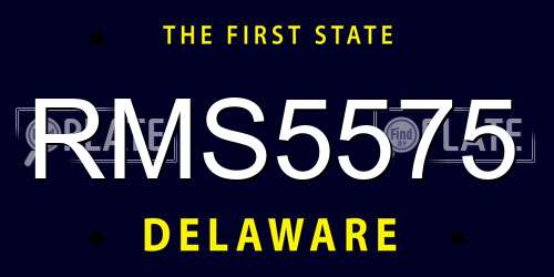RMS5575 Delaware License Plate