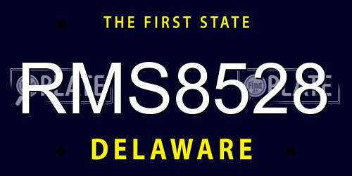 RMS8528 Delaware License Plate