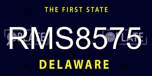 RMS8575 Delaware License Plate