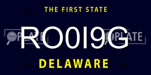 RO0I9G Delaware License Plate