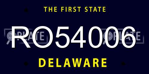 RO54006 Delaware License Plate