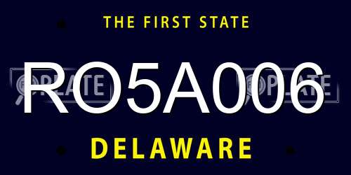 RO5A006 Delaware License Plate