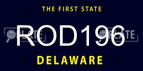 ROD196 Delaware License Plate