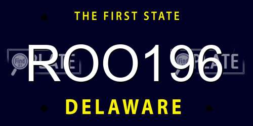 ROO196 Delaware License Plate