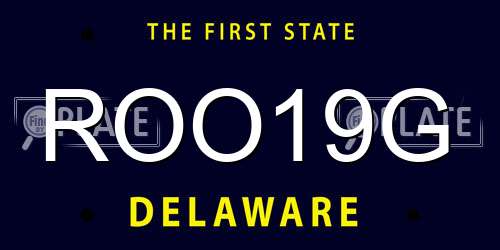 ROO19G Delaware License Plate