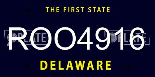 ROO4916 Delaware License Plate