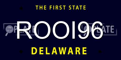 ROOI96 Delaware License Plate