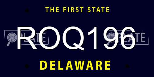 ROQ196 Delaware License Plate