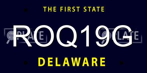 ROQ19G Delaware License Plate