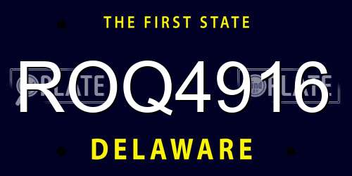 ROQ4916 Delaware License Plate