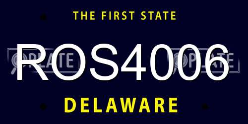 ROS4006 Delaware License Plate