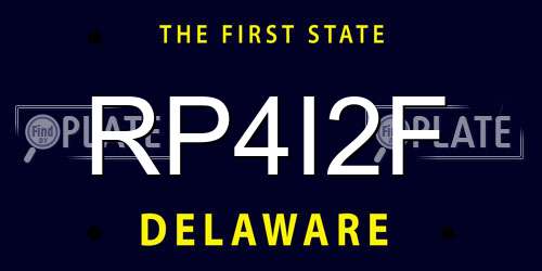 RP4I2F Delaware License Plate
