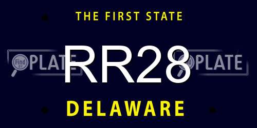 RR28 Delaware License Plate