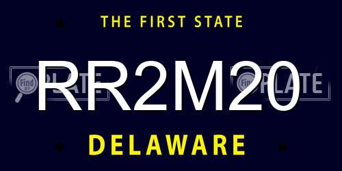 RR2M20 Delaware License Plate