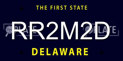 RR2M2D Delaware License Plate